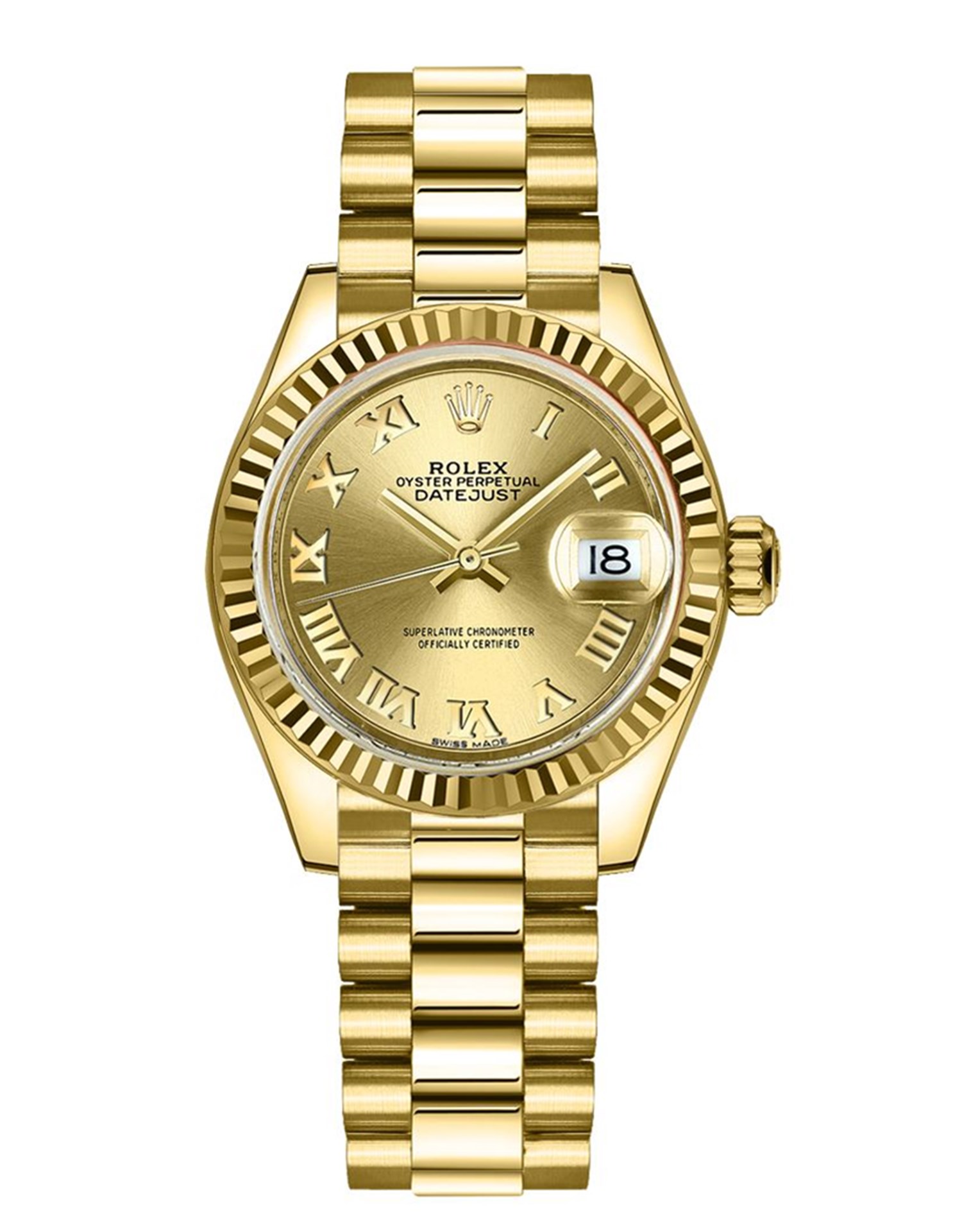 Rolex Datejust 279178 28MM Automatic Ladies 18k bracciale in oro giallo
